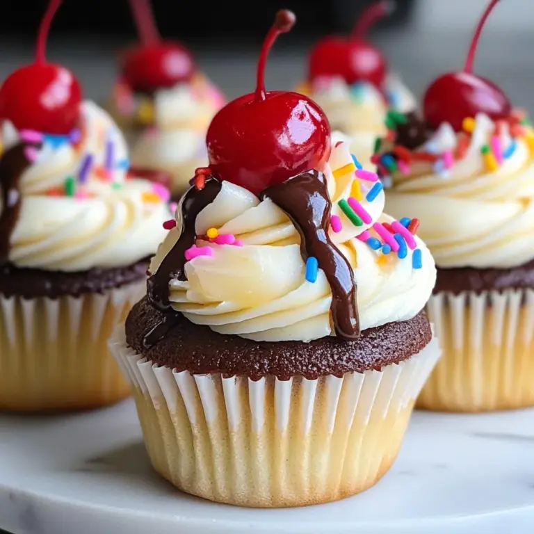 Banana Split Cupcakes