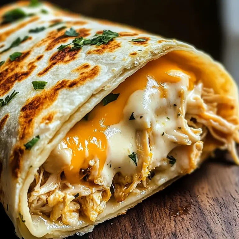 Cheesy Garlic Chicken Wraps