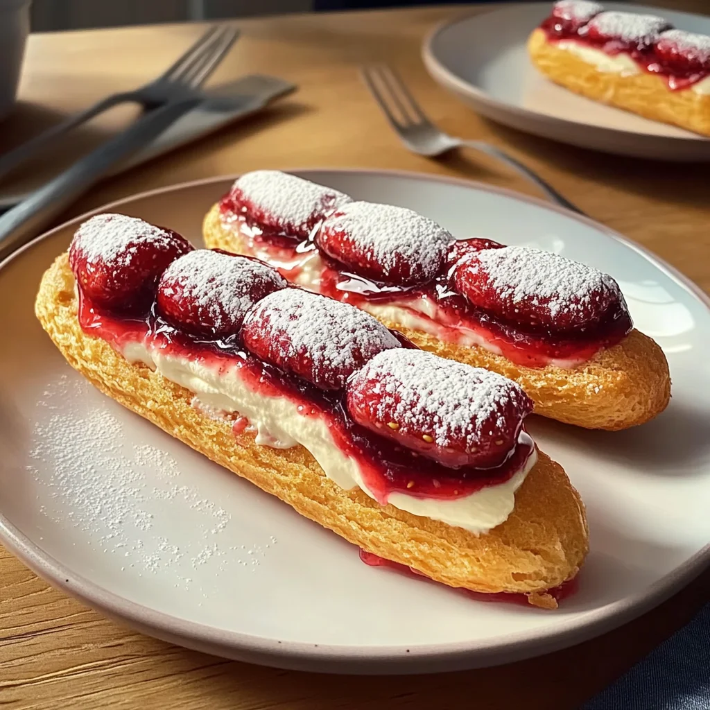 Classic French Eclairs with a Strawberry Twist