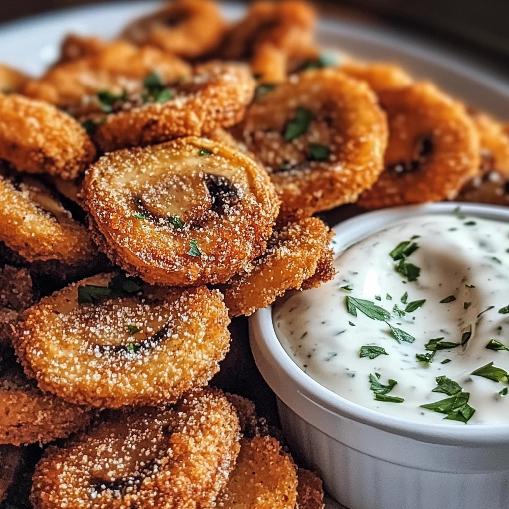 Fried Sliced Mushrooms with Ranch