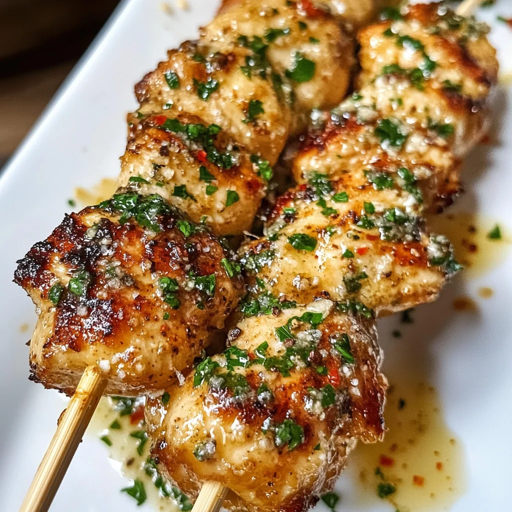 Garlic Parmesan Chicken Skewers