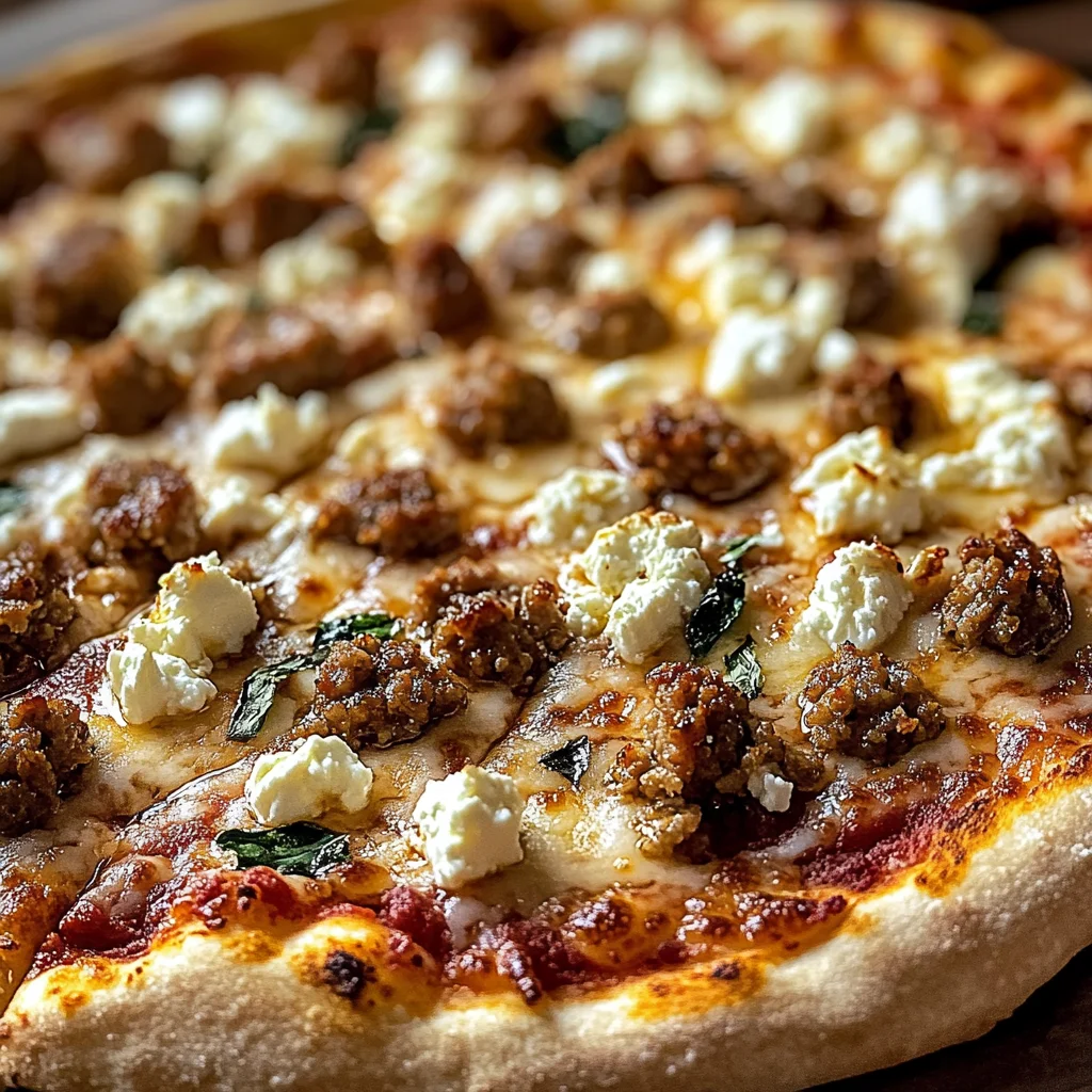 Hot Sausage Feta Honey Pizza