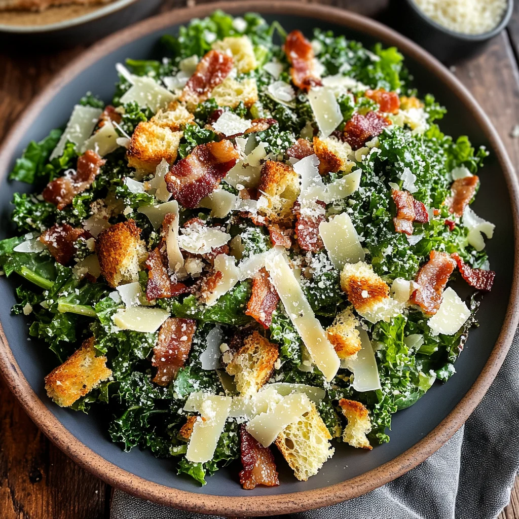 Roasted Garlic &Kale Caesar Salad