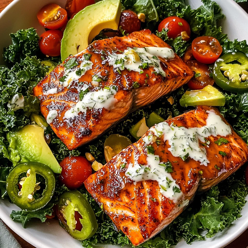 Spicy Honey Glazed Salmon Salad