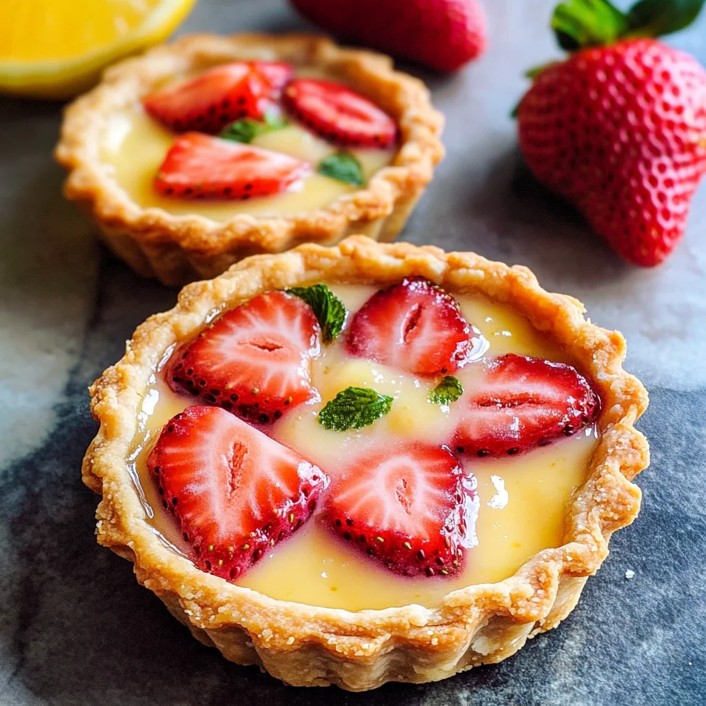 Strawberry Honey Custard Tarts with Lemon Curd