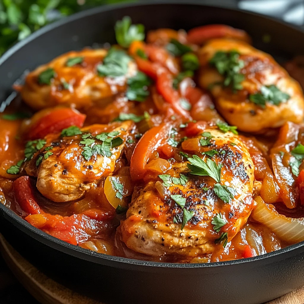 Tuscan Skillet Chicken Cacciatore
