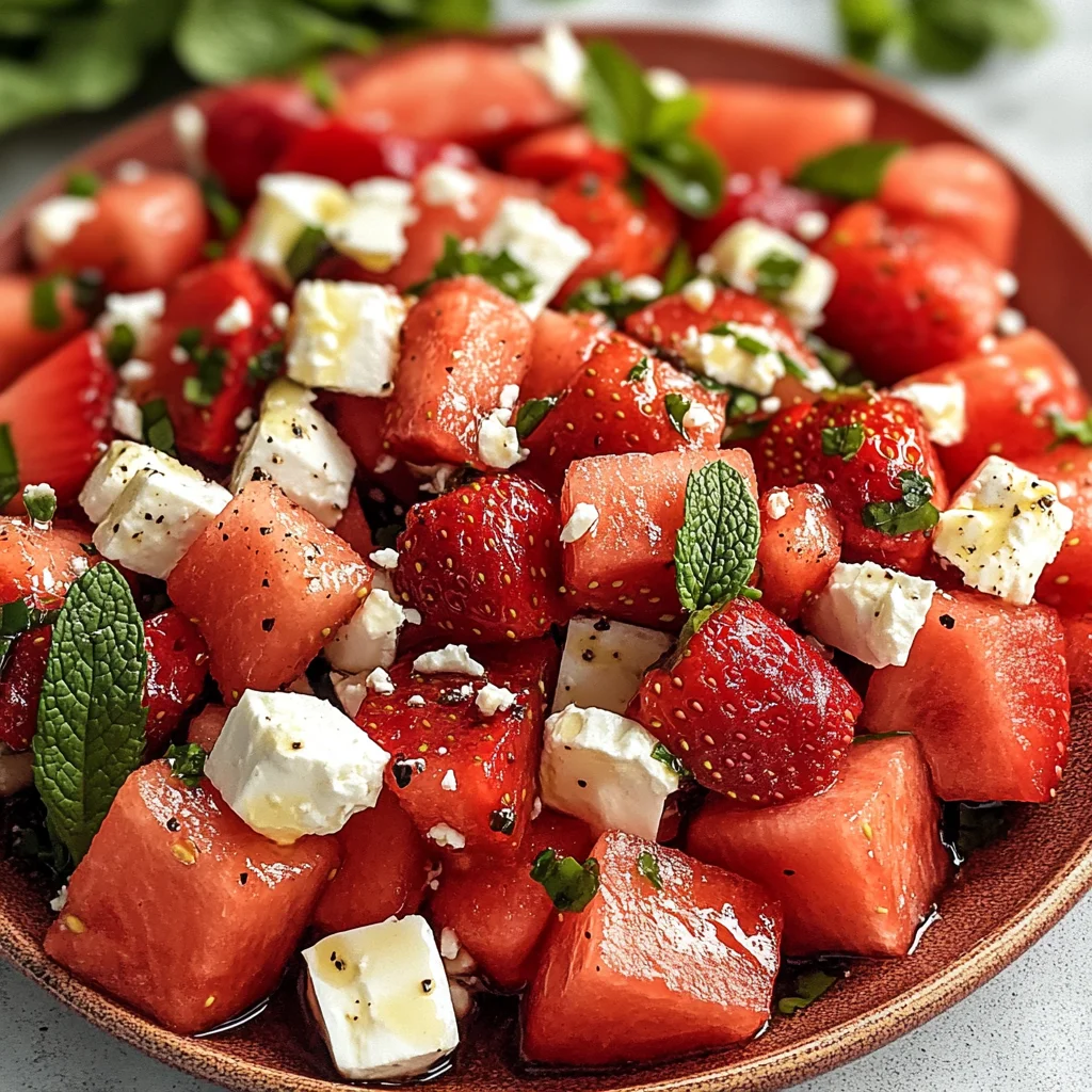 Watermelon Strawberry Salad (With Feta) You'll Love!